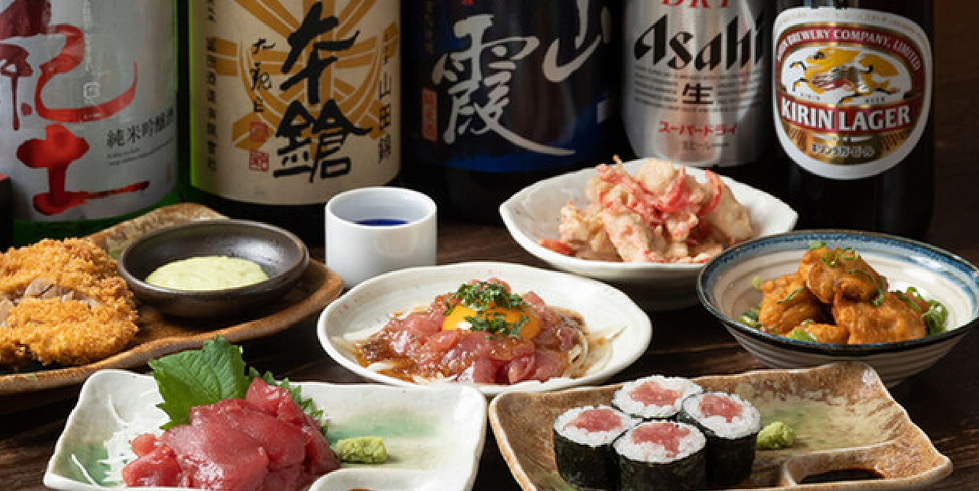 マグロと日本酒